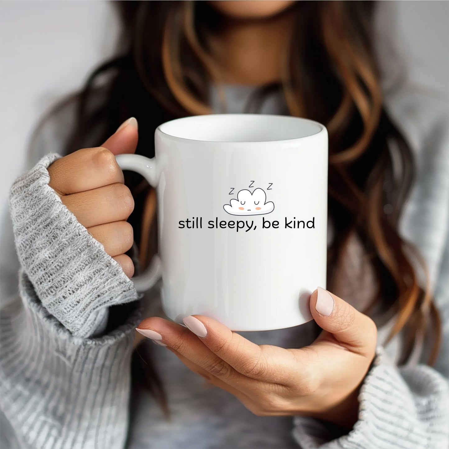 Be kind mug white porcelain coffee cup.